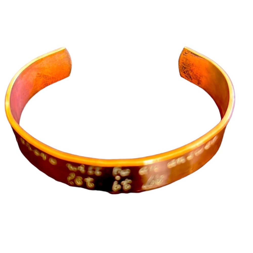" Let it be" Copper Bracelet Engraved "There will ge an answer, let it b…